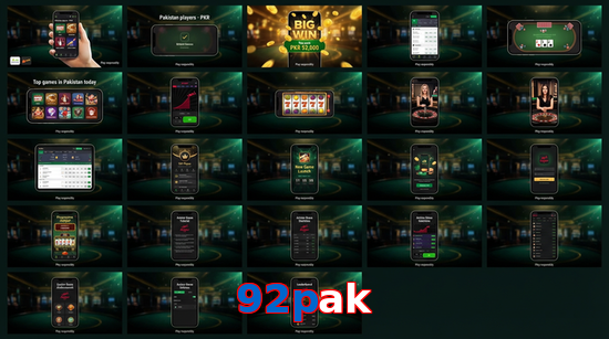 Main screen of 92Pak bet page for PK players